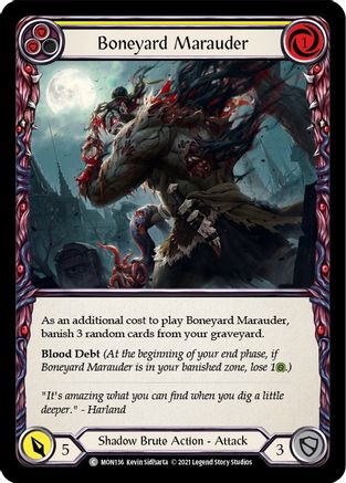 Boneyard Marauder (Yellow) (MON136) - Monarch 1st Edition Rainbow Foil