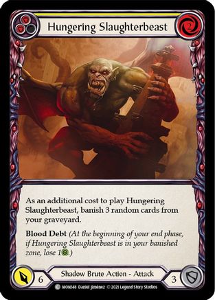 Hungering Slaughterbeast (Yellow) (MON148) - Monarch Unlimited Edition Rainbow Foil
