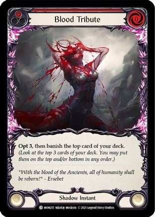 Blood Tribute (Red) (MON215) - Monarch 1st Edition Rainbow Foil