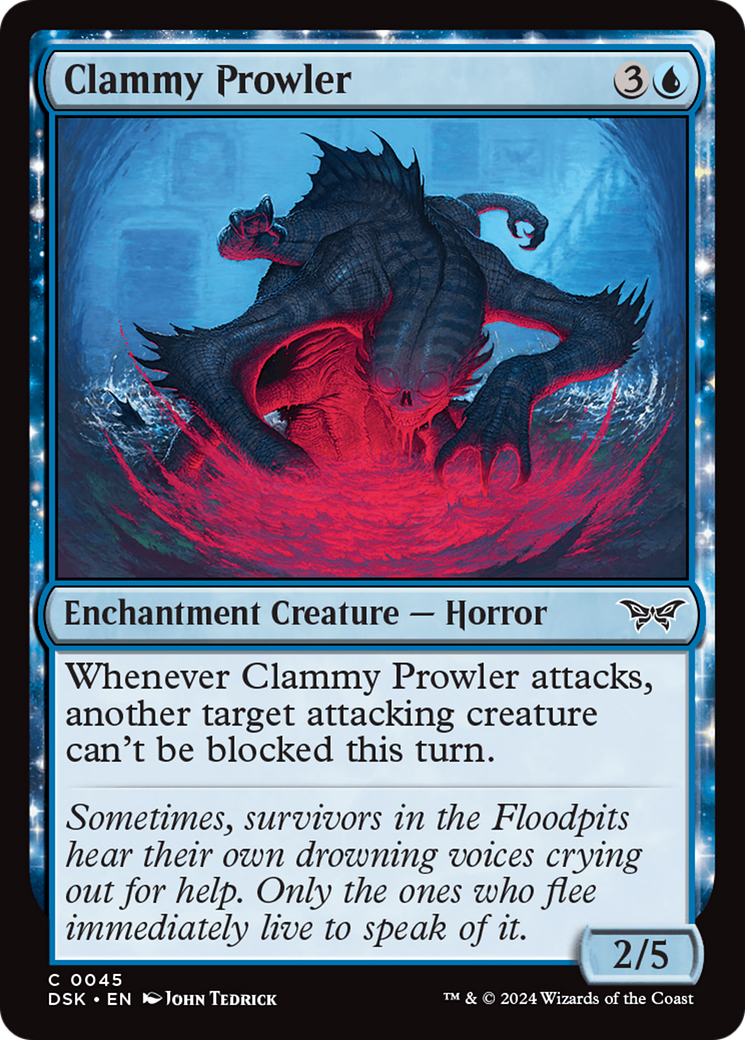 Clammy Prowler (DSK-045) - Duskmourn: House of Horror: (nyxtouched) Foil - Premium MTG Single from Wizards of the Coast - Just $0.25! Shop now at Game Crave Tournament Store