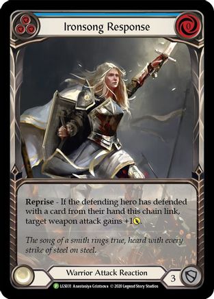 Ironsong Response (Blue) (LGS031) - Flesh and Blood: Promo Cards Rainbow Foil