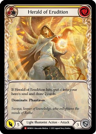 Herald of Erudition (Extended Art) (MON004) - Monarch 1st Edition Rainbow Foil