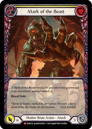 Mark of the Beast (Extended Art) (MON124) - Monarch 1st Edition Rainbow Foil
