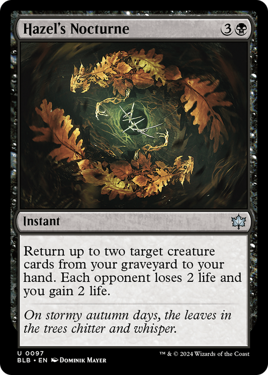 Hazel's Nocturne (BLB-097) - Bloomburrow - Premium MTG Single from Wizards of the Coast - Just $0.25! Shop now at Game Crave Tournament Store
