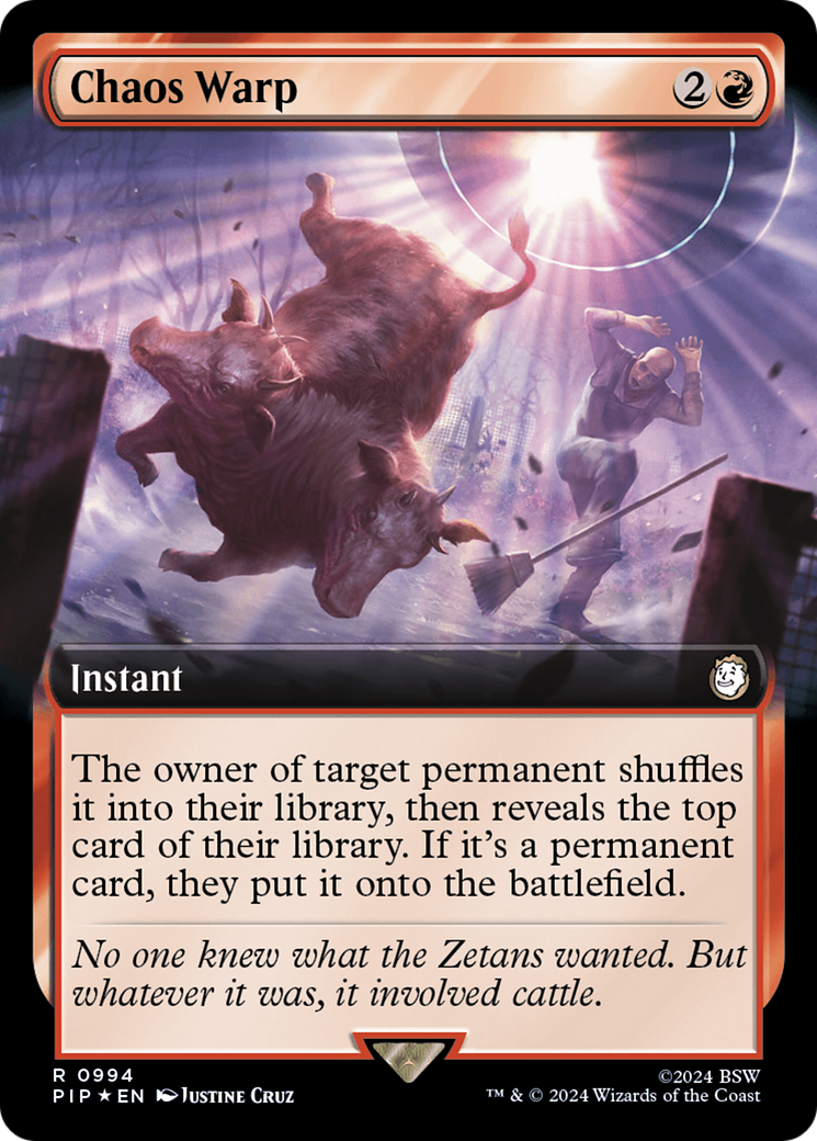 Chaos Warp (PIP-994) - Fallout: (Extended Art) Foil - Premium MTG Single from Wizards of the Coast - Just $2.37! Shop now at Game Crave Tournament Store