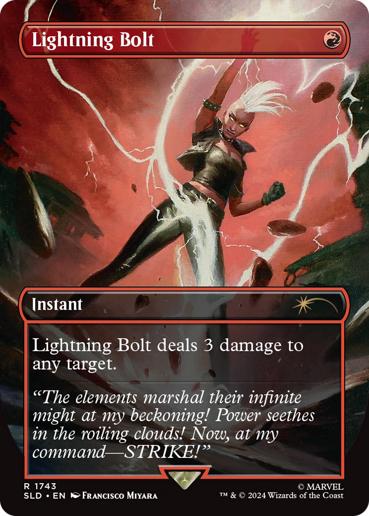 Lightning Bolt (SLD-1743) - Secret Lair Drop (Borderless) - Premium MTG Single from Wizards of the Coast - Just $3.03! Shop now at Game Crave Tournament Store