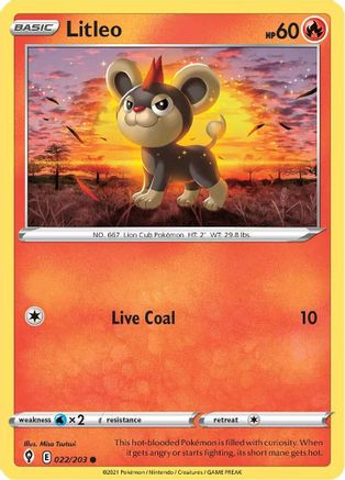 Litleo 22/203 - Evolving Skies Reverse Holofoil