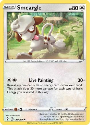 Smeargle 128/203 - Evolving Skies Reverse Holofoil