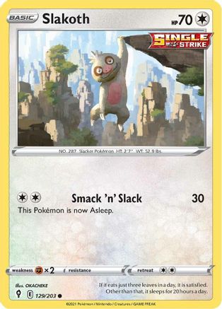 Slakoth 129/203 - Evolving Skies Reverse Holofoil