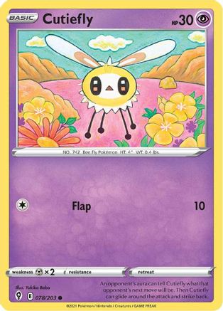 Cutiefly 78/203 - Evolving Skies Reverse Holofoil