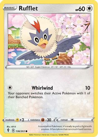 Rufflet 136/203 - Evolving Skies Reverse Holofoil