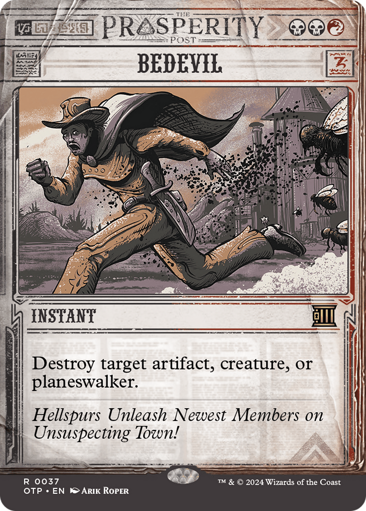 Bedevil (OTP-037) - Breaking News: (Showcase) (Borderless) Foil - Premium MTG Single from Wizards of the Coast - Just $0.38! Shop now at Game Crave Tournament Store