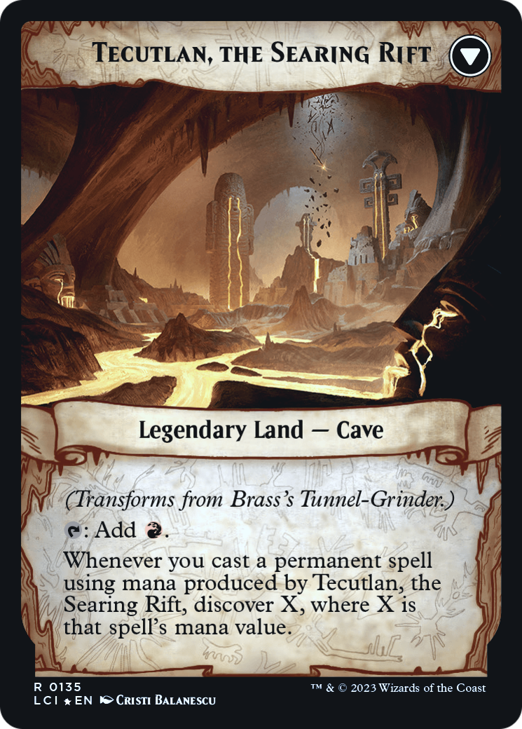 Brass's Tunnel-Grinder // Tecutlan, the Searing Rift (PLCI-135S) - The Lost Caverns of Ixalan Promos Foil - Premium MTG Single from Wizards of the Coast - Just $1.20! Shop now at Game Crave Tournament Store