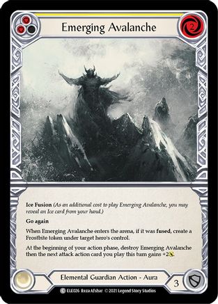 Emerging Avalanche (Yellow) (ELE026) - Tales of Aria Unlimited Edition Rainbow Foil