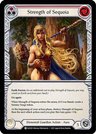 Strength of Sequoia (Red) (ELE028) - Tales of Aria 1st Edition Rainbow Foil