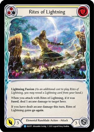 Rites of Lightning (Yellow) (ELE071) - Tales of Aria 1st Edition Rainbow Foil