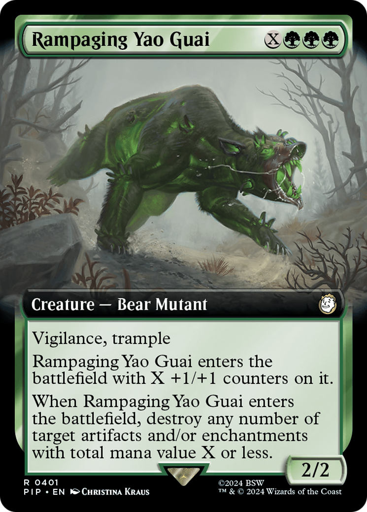 Rampaging Yao Guai (PIP-401) - Fallout: (Extended Art) - Premium MTG Single from Wizards of the Coast - Just $2.90! Shop now at Game Crave Tournament Store