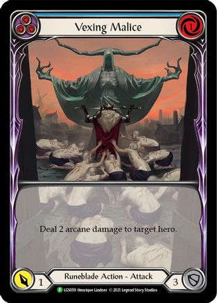 Vexing Malice (Blue) (Extended Art) (LGS059) - Flesh and Blood: Promo Cards Rainbow Foil