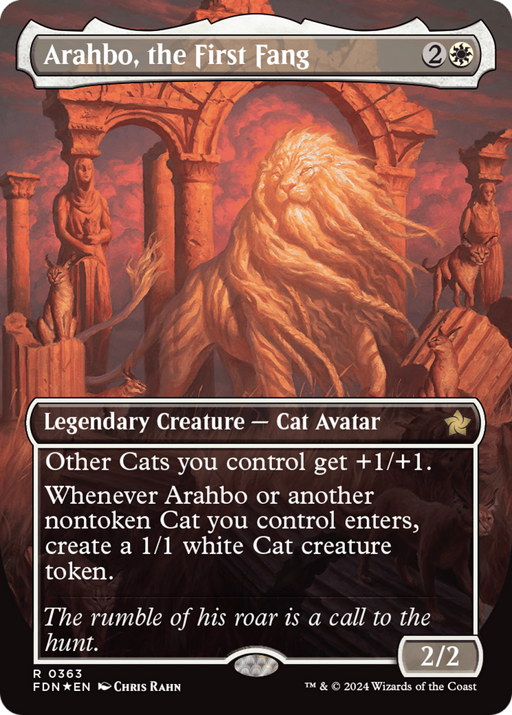 Arahbo, the First Fang (FDN-363) - Foundations (Borderless) Foil - Premium MTG Single from Wizards of the Coast - Just $18.76! Shop now at Game Crave Tournament Store