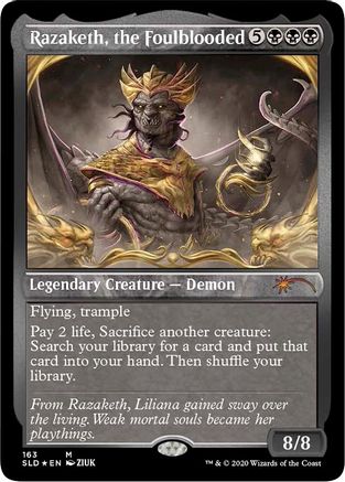 Razaketh, the Foulblooded (Foil Etched) (SLD-163) - Secret Lair Drop Series Foil - Premium MTG Single from Wizards of the Coast - Just $5.99! Shop now at Game Crave Tournament Store