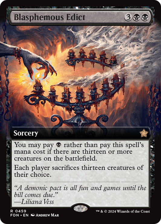 Blasphemous Edict (FDN-459) - Foundations: (Extended Art) Foil - Premium MTG Single from Wizards of the Coast - Just $6.96! Shop now at Game Crave Tournament Store