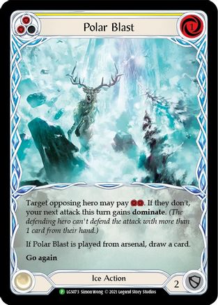 Polar Blast (Yellow) (LGS073) - Flesh and Blood: Promo Cards Rainbow Foil