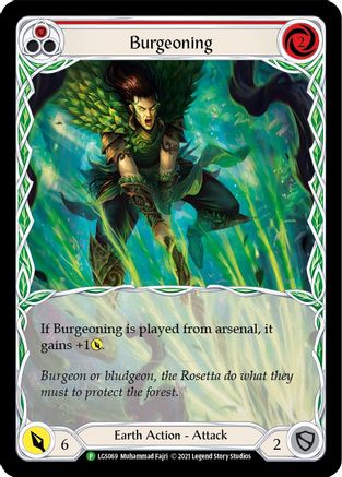 Burgeoning (Red) (LGS069) - Flesh and Blood: Promo Cards Rainbow Foil