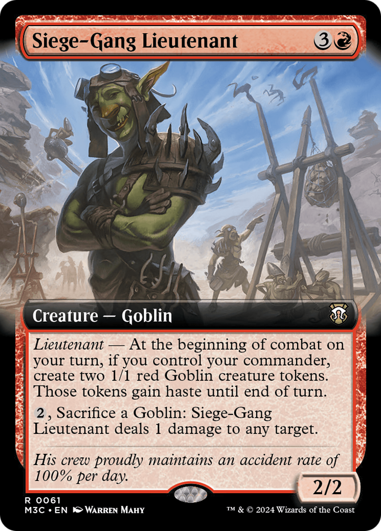 Siege-Gang Lieutenant (M3C-061) - Modern Horizons 3 Commander: (Extended Art) - Premium MTG Single from Wizards of the Coast - Just $2.14! Shop now at Game Crave Tournament Store