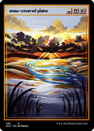 Snow-Covered Plains (PixelSnowLands.jpg) (Foil Etched) (SLD-325) - Secret Lair Drop Series Foil - Premium MTG Single from Wizards of the Coast - Just $2! Shop now at Game Crave Tournament Store
