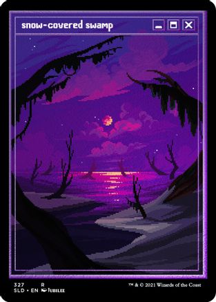 Snow-Covered Swamp (PixelSnowLands.jpg) (Foil Etched) (SLD-327) - Secret Lair Drop Series Foil - Premium MTG Single from Wizards of the Coast - Just $4.37! Shop now at Game Crave Tournament Store