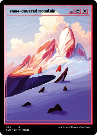 Snow-Covered Mountain (PixelSnowLands.jpg) (Foil Etched) (SLD-328) - Secret Lair Drop Series Foil - Premium MTG Single from Wizards of the Coast - Just $1.79! Shop now at Game Crave Tournament Store