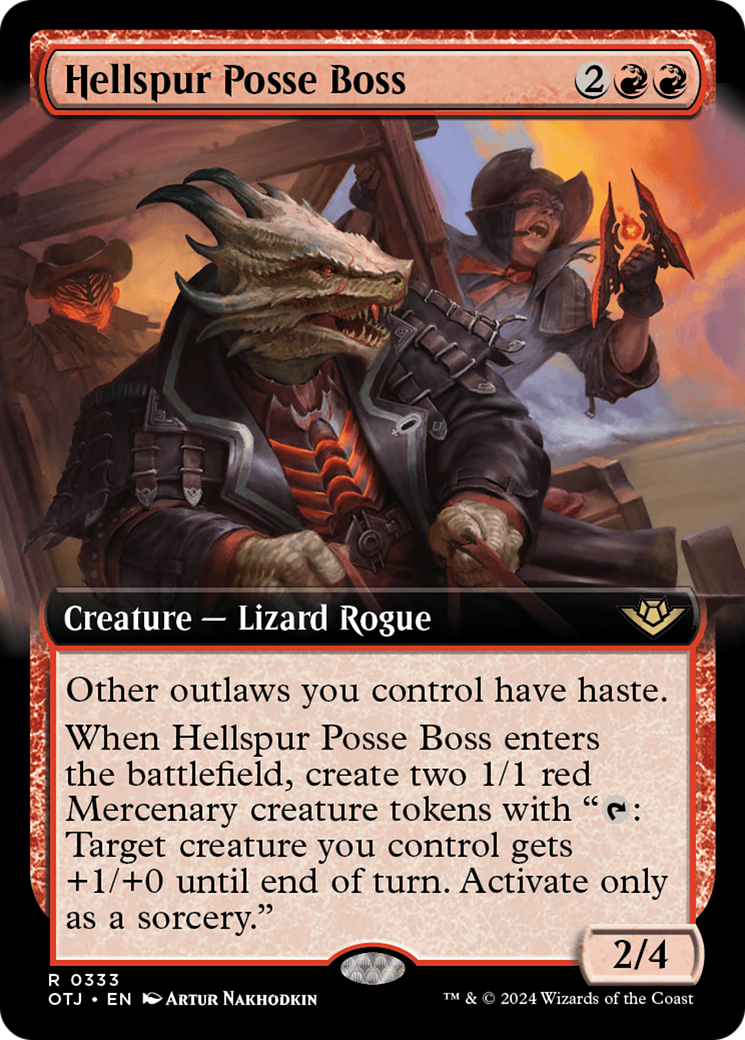 Hellspur Posse Boss (OTJ-333) - Outlaws of Thunder Junction: (Extended Art) - Premium MTG Single from Wizards of the Coast - Just $0.26! Shop now at Game Crave Tournament Store