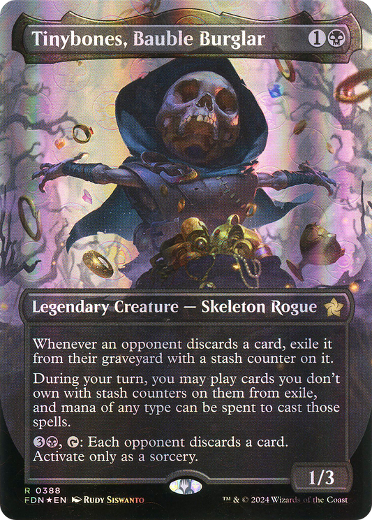Tinybones, Bauble Burglar (FDN-388) - Foundations (Borderless) Foil - Premium MTG Single from Wizards of the Coast - Just $29.27! Shop now at Game Crave Tournament Store