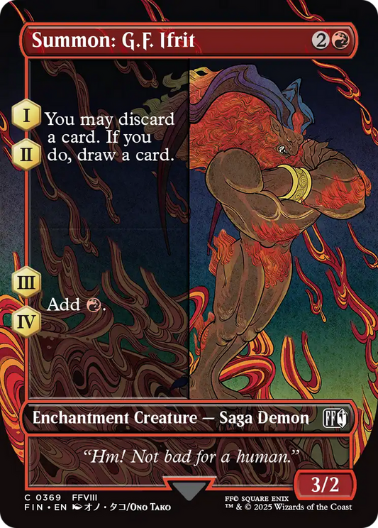 Summon: G.F. Ifrit (FIN-369) - FINAL FANTASY: (enchantment) (Borderless) Foil - Premium MTG Single from Wizards of the Coast - Just $0.15! Shop now at Game Crave Tournament Store