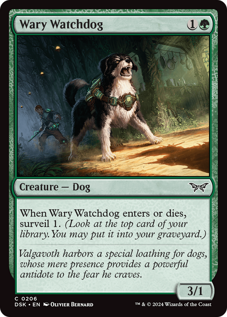 Wary Watchdog (DSK-206) - Duskmourn: House of Horror - Premium MTG Single from Wizards of the Coast - Just $0.25! Shop now at Game Crave Tournament Store