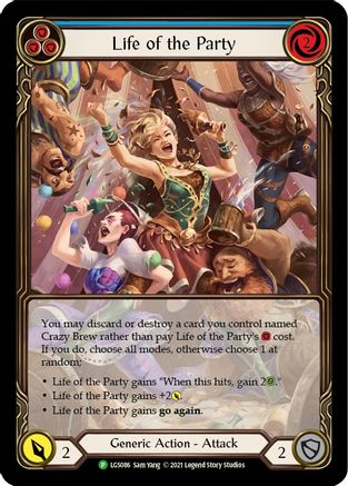 Life of the Party (Blue) (LGS086) - Flesh and Blood: Promo Cards Rainbow Foil