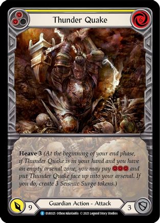 Thunder Quake (Yellow) (Extended Art) (EVR025) - Everfest 1st Edition Rainbow Foil