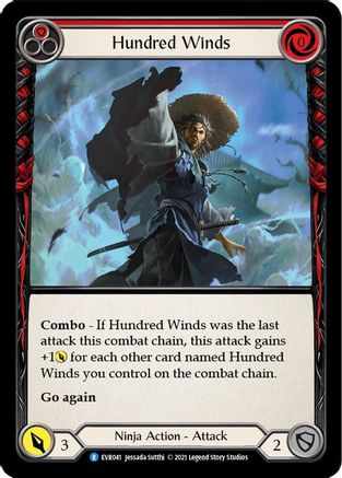 Hundred Winds (Red) (EVR041) - Everfest 1st Edition Rainbow Foil
