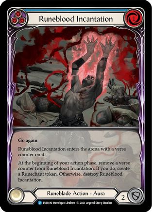 Runeblood Incantation (Blue) (Extended Art) (EVR109) - Everfest 1st Edition Rainbow Foil