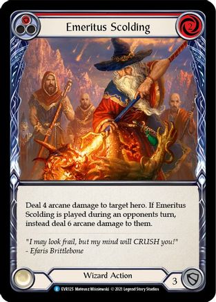 Emeritus Scolding (Red) (EVR125) - Everfest 1st Edition Rainbow Foil