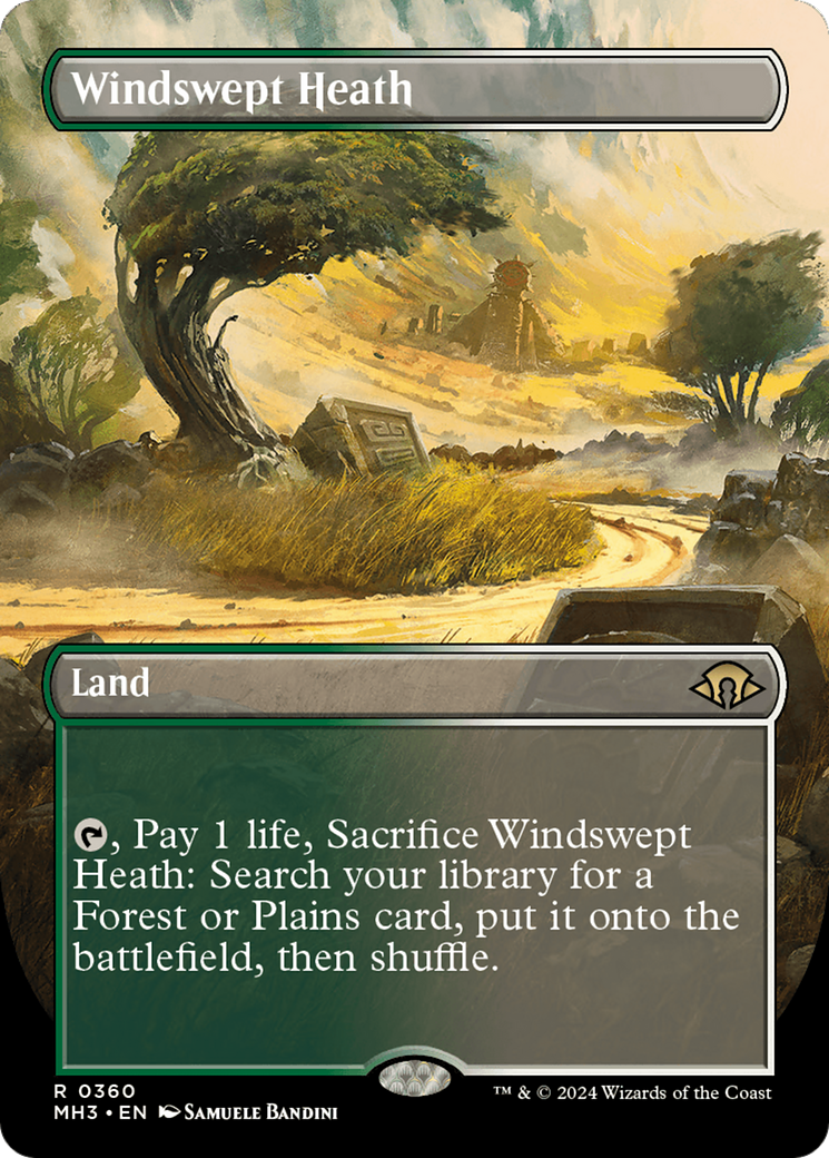 Windswept Heath (MH3-360) - Modern Horizons 3 (Borderless) Foil - Premium MTG Single from Wizards of the Coast - Just $42.89! Shop now at Game Crave Tournament Store