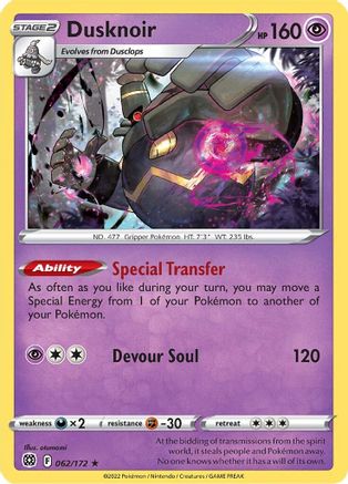 Dusknoir 62/172 - Brilliant Stars Reverse Holofoil