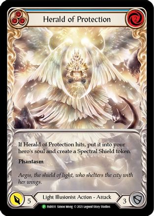 Herald of Protection (Blue) (FAB031) - Flesh and Blood: Promo Cards Rainbow Foil