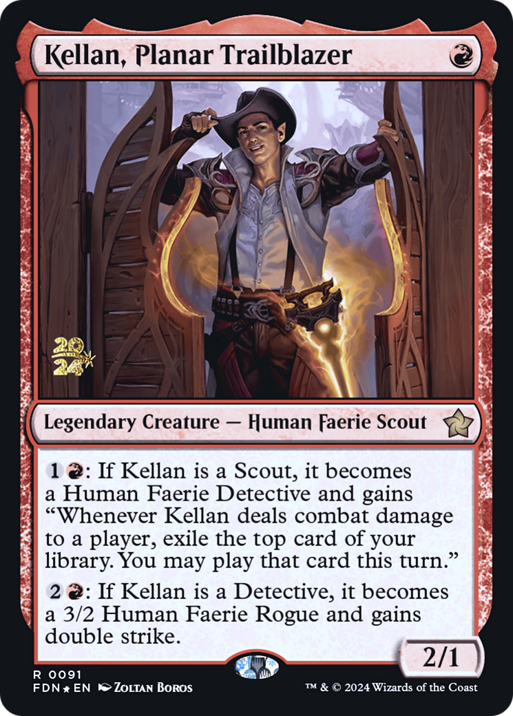 Kellan, Planar Trailblazer (PRE-91S) - Foundations Promos Foil - Premium MTG Single from Wizards of the Coast - Just $0.15! Shop now at Game Crave Tournament Store