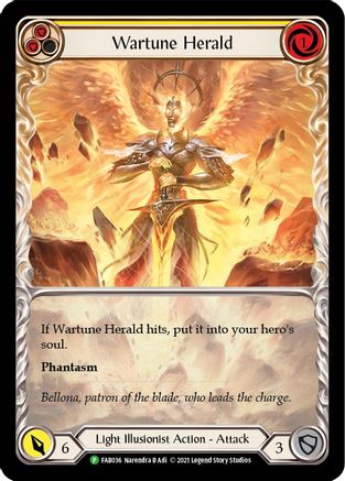 Wartune Herald (Yellow) (Extended Art) (FAB036) - Flesh and Blood: Promo Cards Rainbow Foil
