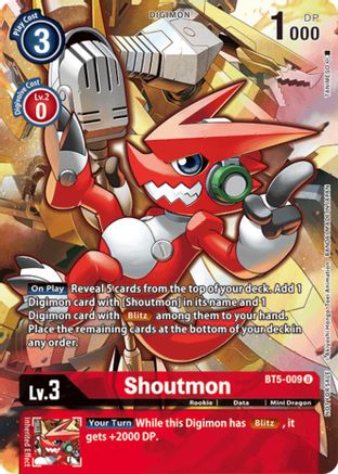 Shoutmon (Tamer's Evolution Box 2) (BT5-009) - Battle of Omni Foil - Premium Digimon Single from Bandai - Just $0.67! Shop now at Game Crave Tournament Store