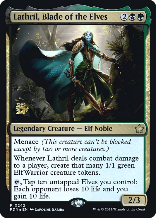 Lathril, Blade of the Elves (PRE-242S) - Foundations Promos Foil - Premium MTG Single from Wizards of the Coast - Just $0.31! Shop now at Game Crave Tournament Store