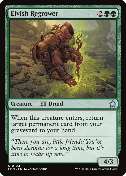 Elvish Regrower (FDN-104) - Foundations - Premium MTG Single from Wizards of the Coast - Just $0.25! Shop now at Game Crave Tournament Store