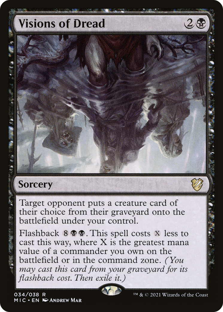 Visions of Dread (MIC-034) - Midnight Hunt Commander - Premium MTG Single from Wizards of the Coast - Just $0.08! Shop now at Game Crave Tournament Store