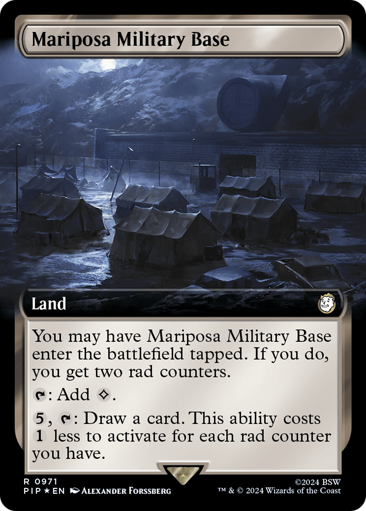 Mariposa Military Base (PIP-971) - Fallout: (Extended Art) Foil - Premium MTG Single from Wizards of the Coast - Just $0.81! Shop now at Game Crave Tournament Store